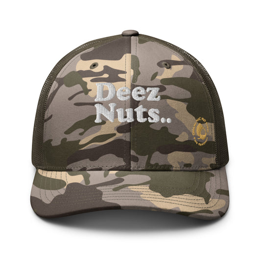 Deez Nuts trucker hat—fun farm merchandise from Ohana Mac Nut Farm